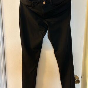 Michael Kors Elegant Black Leggings with Gold Accent